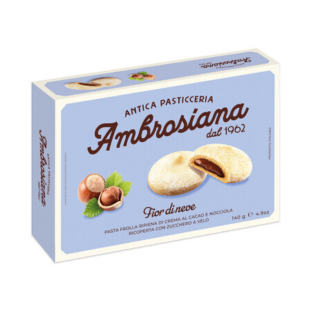 Galletas con crema de cacao y avellanas Fiori di Neve, 140 g, Ambrosiana