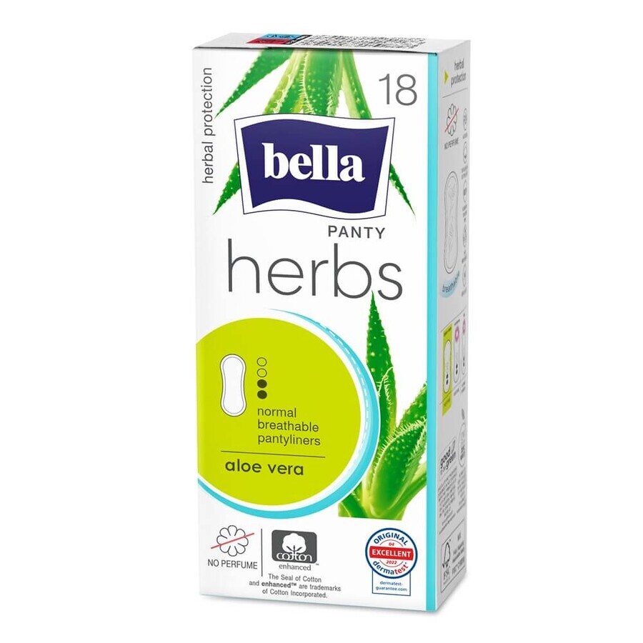 Compresas diarias con aloe vera Panty Herbs, 18 unidades, Bella