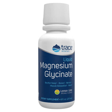 Glycinate de magnésium liquide avec arôme citron et citron vert, 237 ml, Trace Minerals