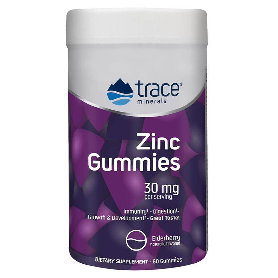 Zinc con sabor a flor de saúco, 30 mg, 60 comprimidos recubiertos de goma, Trace Minerals