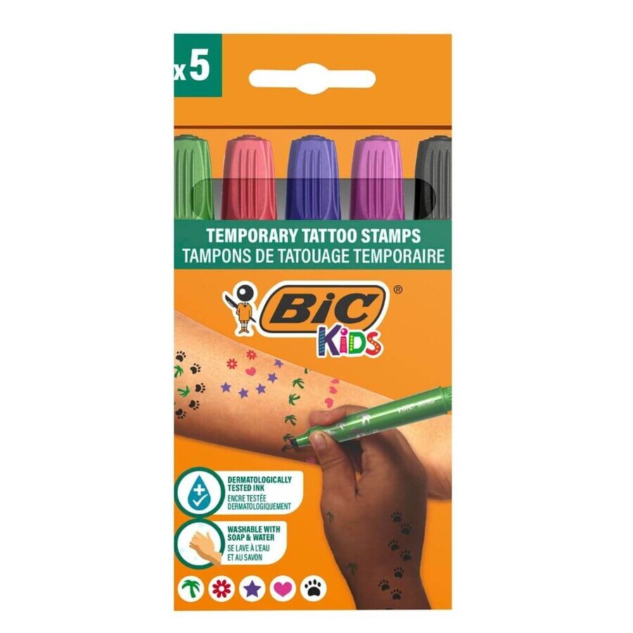 Tatuaje temporare Kids, 5 stampile, BIC