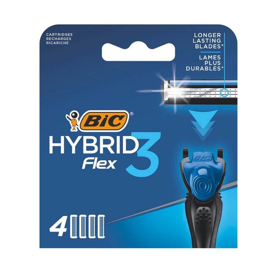 Afeitadora masculina de reserva Hybrid Flex3, 4 pzs, BIC