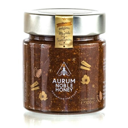 Miere cruda poliflora cu migdale si scortisoara Baby It's Cold Outside, 300 g, Aurum Noble Honey