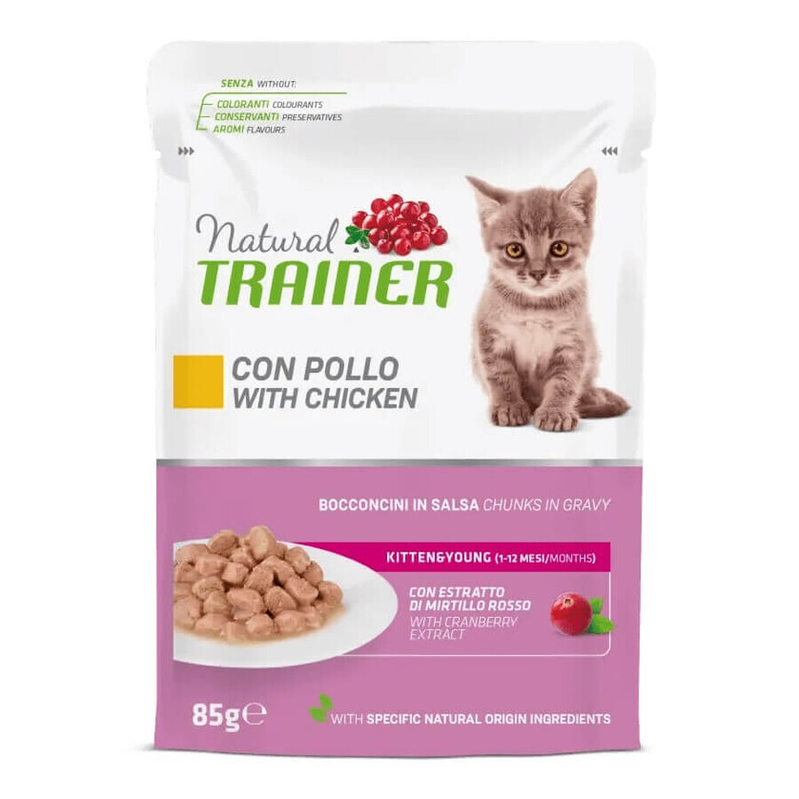 Comida húmeda de pollo para gatitos de 1 a 12 meses, 85 g, Natural Trainer