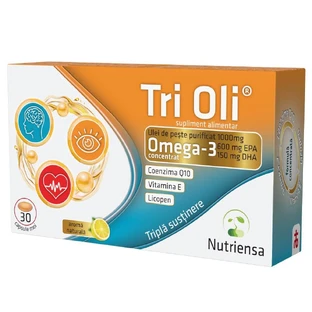 Olio di pesce Tri Oli, 30 capsule molli, Antibiotico Sa
