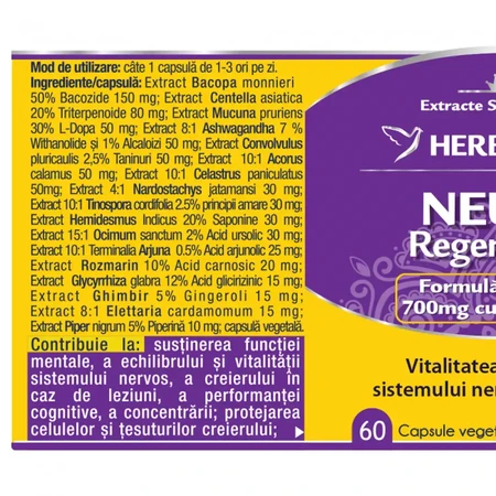 Neuro Regenerator, 60 capsule, Herbagetica