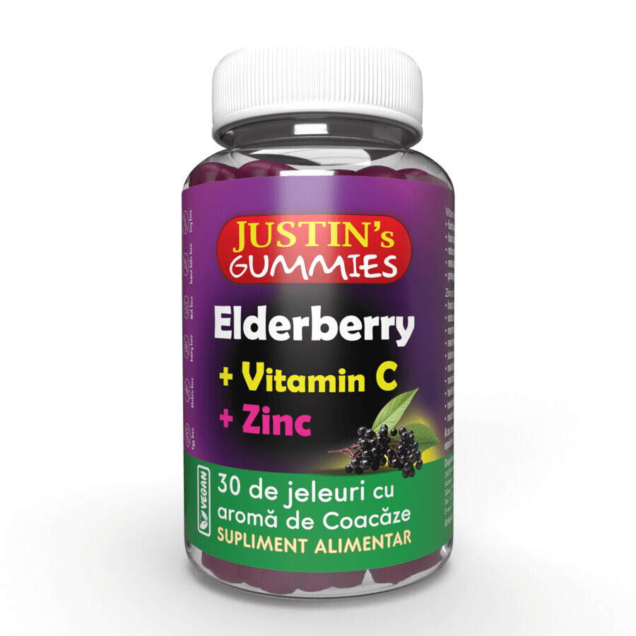 Justins Jaleas de Saúco + Vitamina C + Zinc, 30 unidades, Justin Pharma