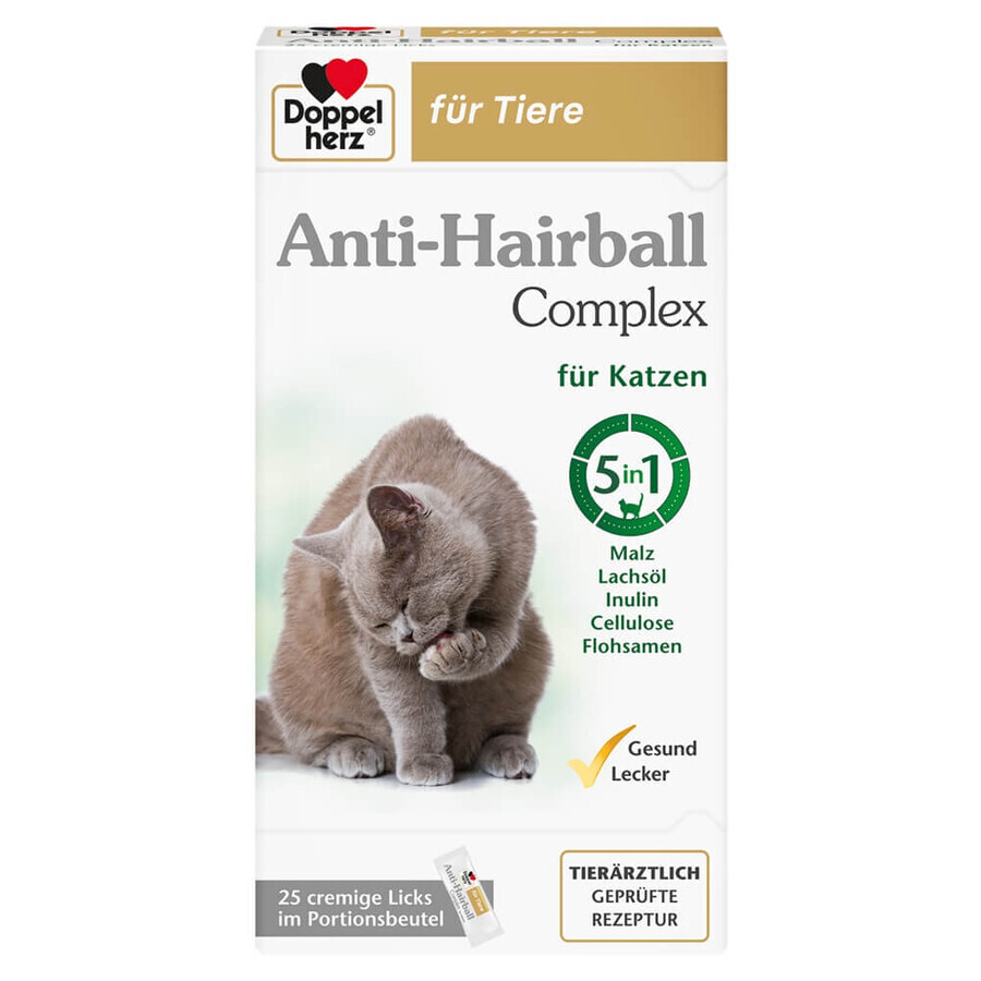 Complejo anti bolas de pelo para gatos, 25 sobres, Doppelherz Pets