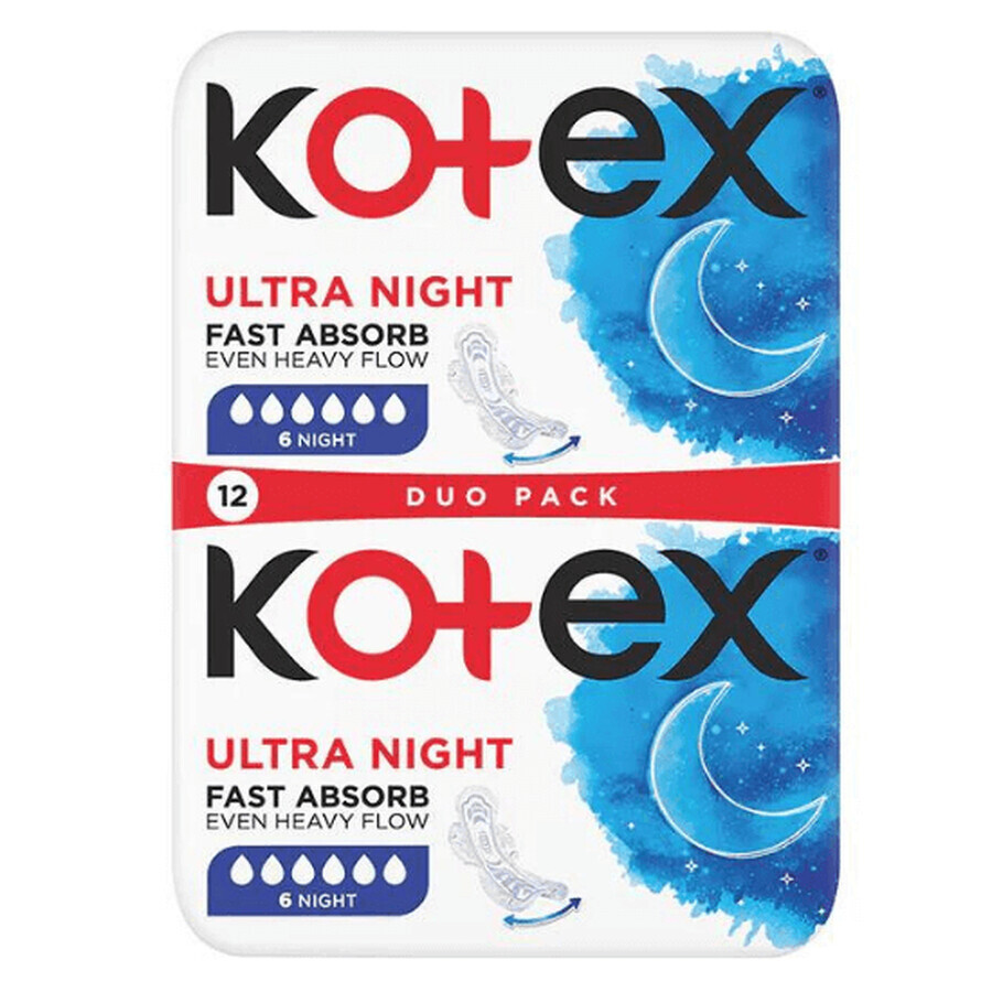 Ultra Night Saugeinlage, 12 Stück, Kotex