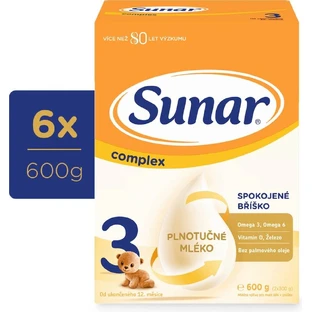 Sunar Complex 3 6×600 g, lapte pentru sugari, de la 12 luni
