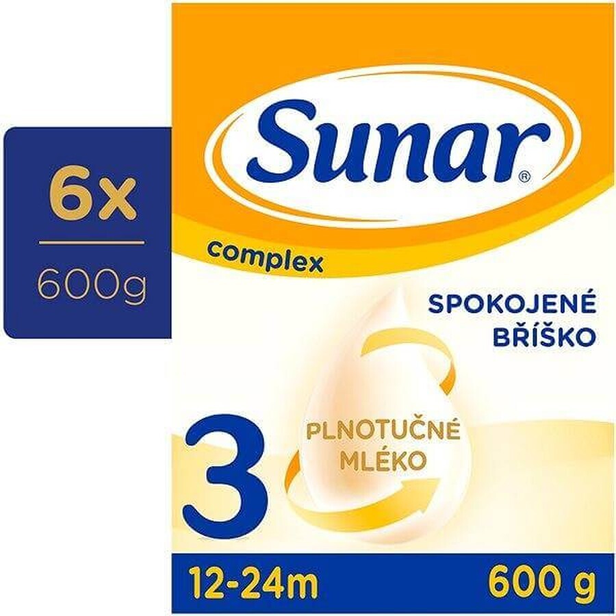 Sunar Complex 3 6×600 g, leche infantil, a partir de 12 meses