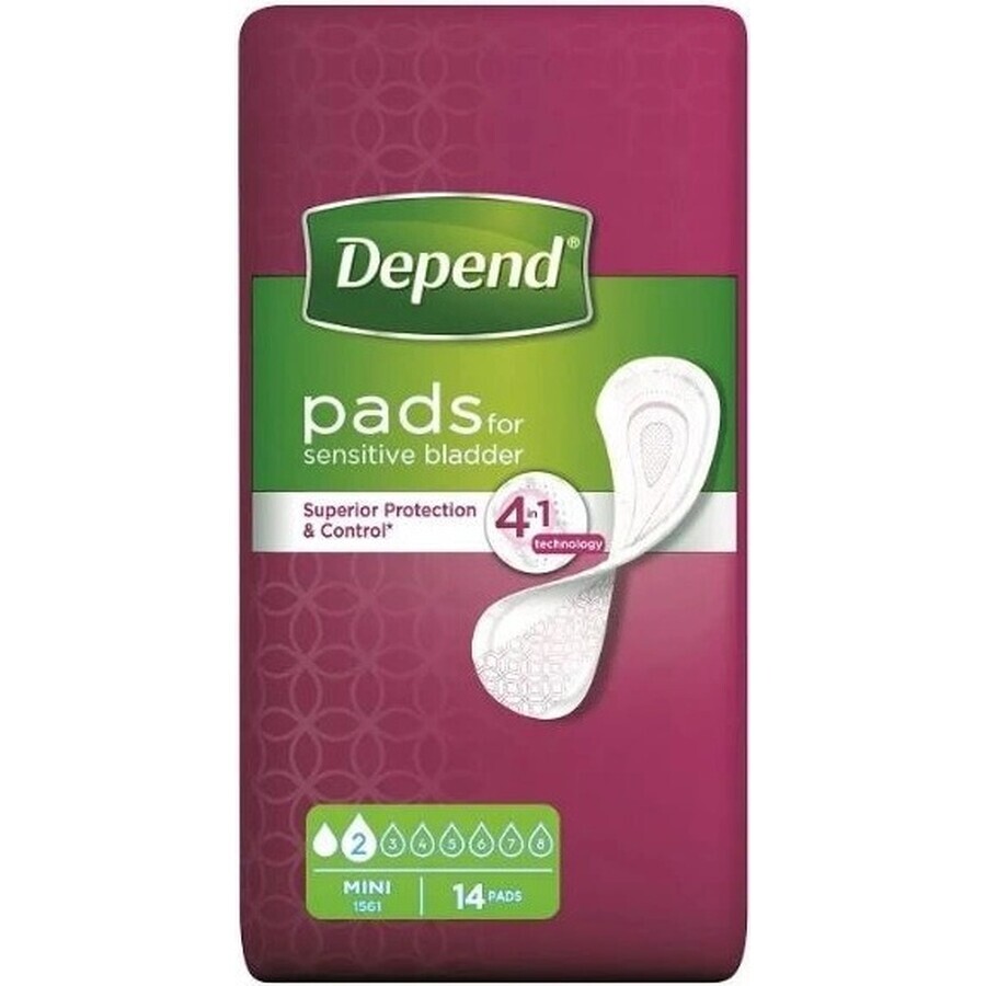 DEPEND MINI 1×14 unidades, absorbentes para incontinencia