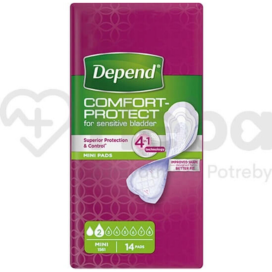 DEPEND MINI 1×14 unidades, absorbentes para incontinencia