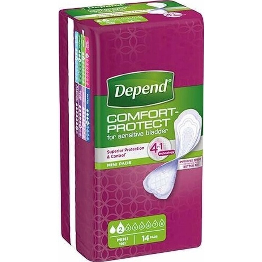 DEPEND MINI 1×14 unidades, absorbentes para incontinencia