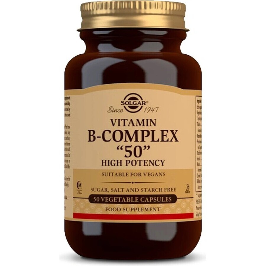 Solgar Vitamina B-complex ad alta potenza 50 capsule 1×50 cps, integratore alimentare