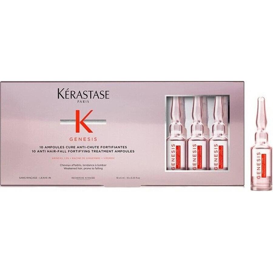 Kérastase Tratamiento intensivo para cabellos débiles con tendencia a la caída Génesis 1×6 ml, tratamiento intensivo para cabellos débiles