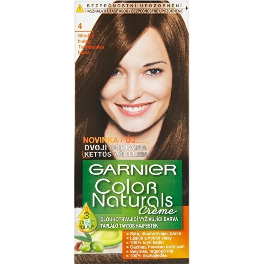 Garnier Color Naturals tinte permanente 4 Castaño Medio 1×1 pieza, color de pelo