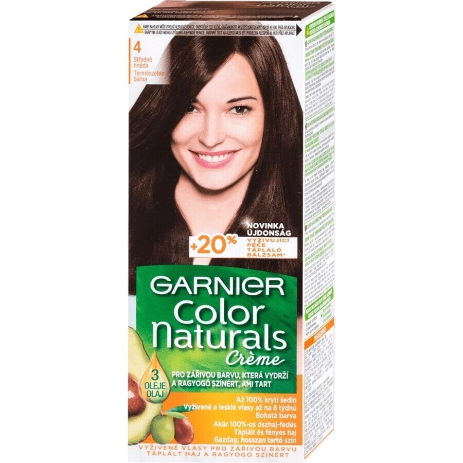 Garnier Color Naturals tinte permanente 4 Castaño Medio 1×1 pieza, color de pelo