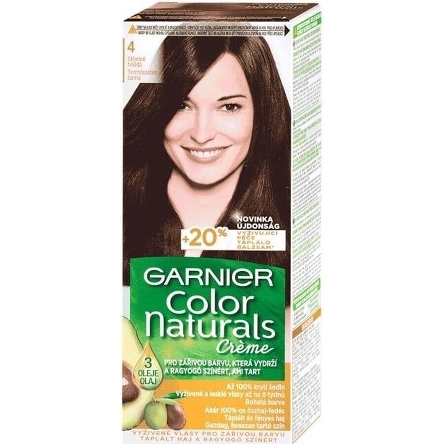 Garnier Color Naturals tinte permanente 4 Castaño Medio 1×1 pieza, color de pelo