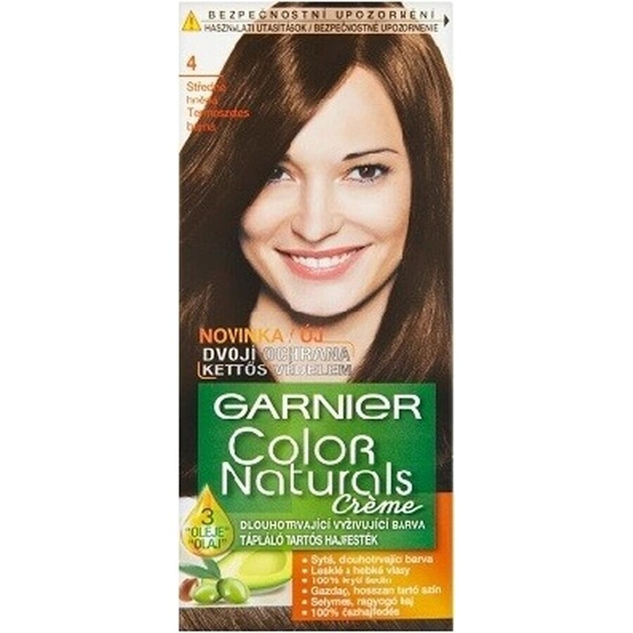 Garnier Color Naturals tinte permanente 4 Castaño Medio 1×1 pieza, color de pelo