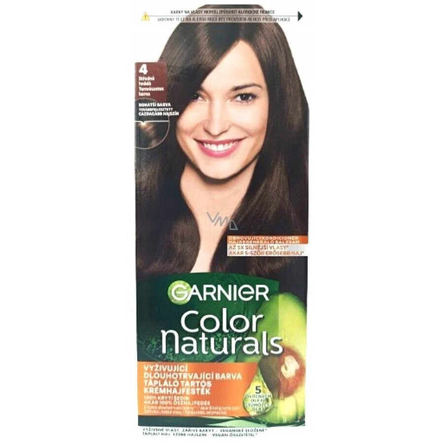 Garnier Color Naturals tinte permanente 4 Castaño Medio 1×1 pieza, color de pelo