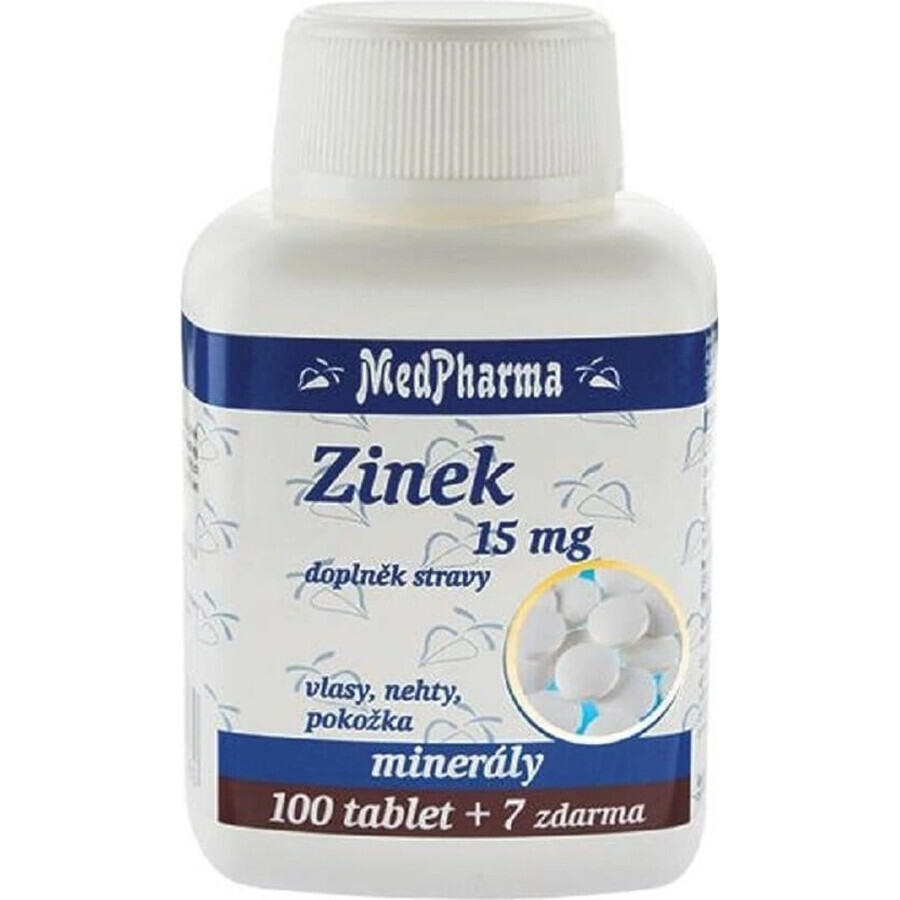 MedPharma ZINOC 25 mg Forte 1×107 tbl, (gluconato de zinc)