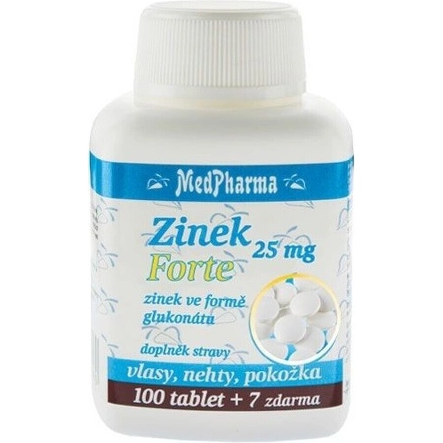 MedPharma ZINOC 25 mg Forte 1×107 tbl, (gluconato de zinc)