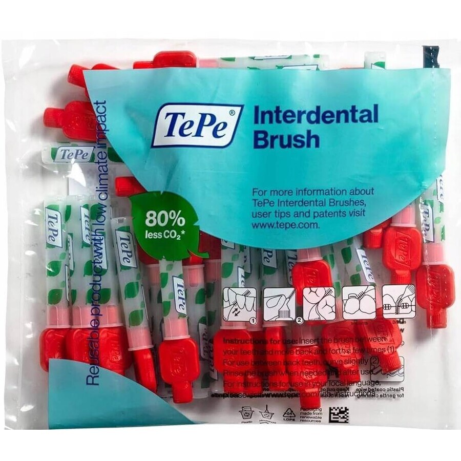 TOOTH K TEPE ID-B ID-B 0,5 25KS CERVENA INTERDENTAL 1×25 stuks, interdentale tandenborstel