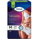 TENA Silhouette Normal Cintura Baja Blanc M 1×6 piezas, ropa interior femenina para incontinencia