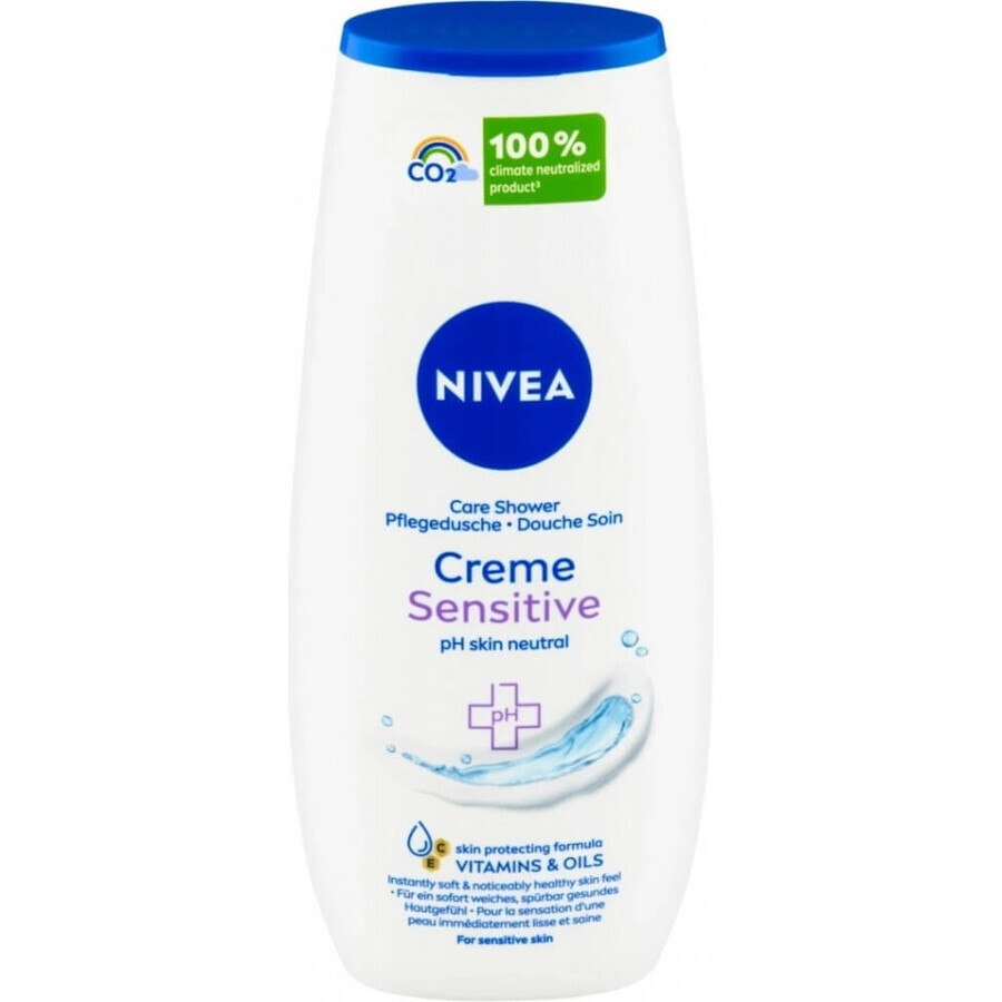 NIVEA Gel de duș Creme Sensitive 250ml 1×250 ml, hidratează pielea