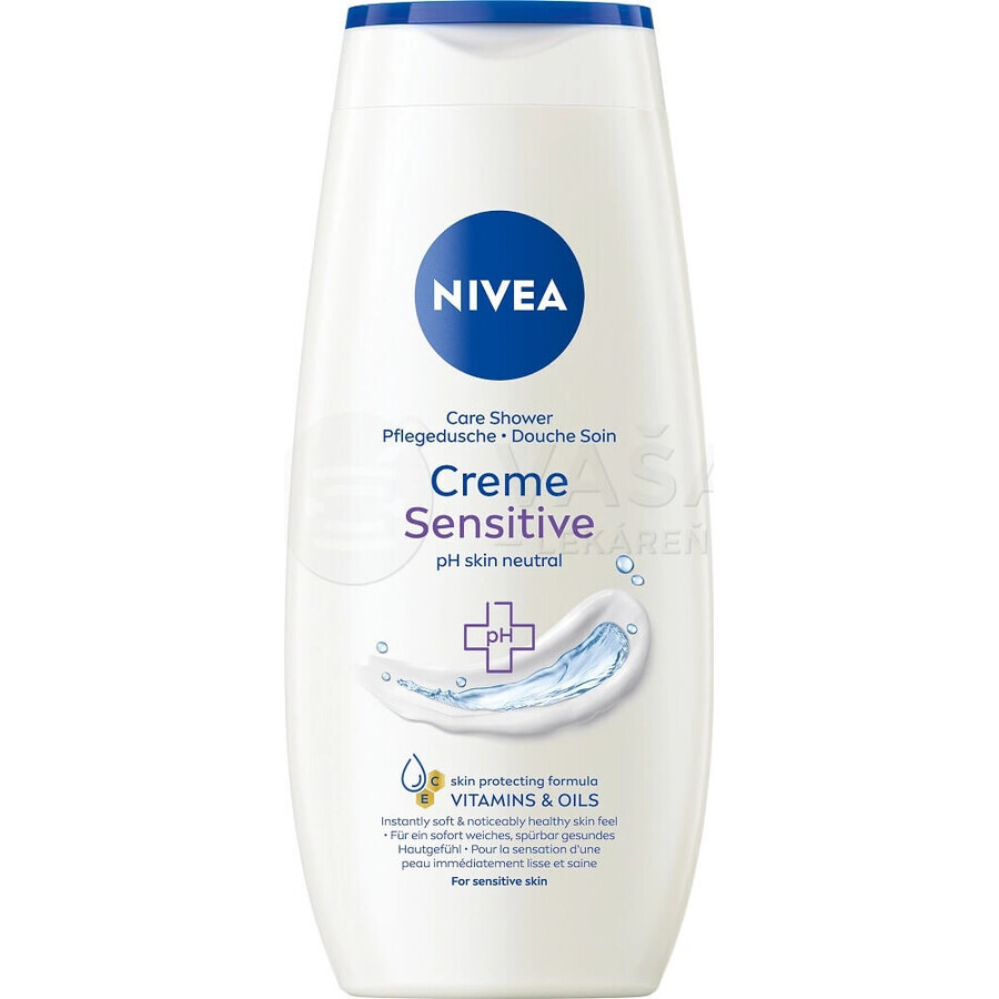 NIVEA Gel de duș Creme Sensitive 250ml 1×250 ml, hidratează pielea