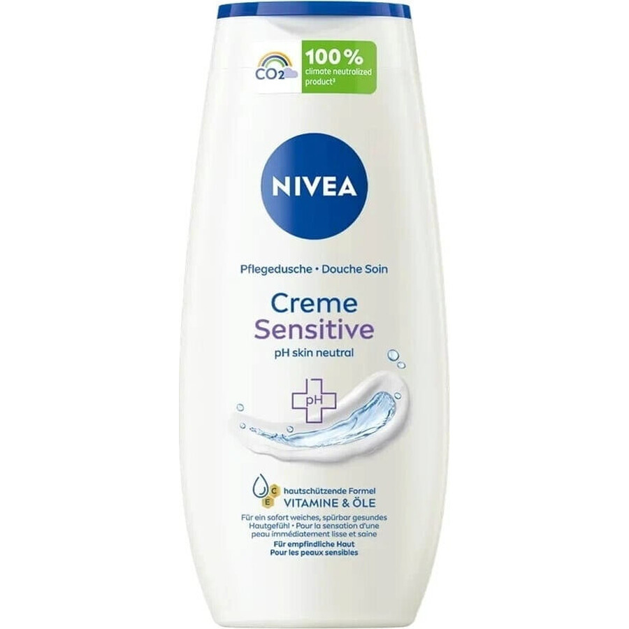 NIVEA Gel de duș Creme Sensitive 250ml 1×250 ml, hidratează pielea