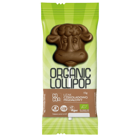 Chocolate lollipop with almonds eco,15 g Cocoa