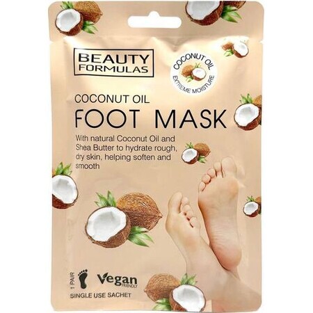 Beauty Formulas Foot mask with coconut oil 1×1 pc, foot mask