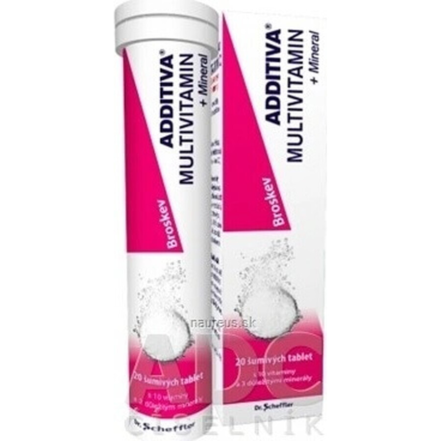 ADDITIVA MULTIVITAMIN + Mineral, Melocotón 1×20 tbl