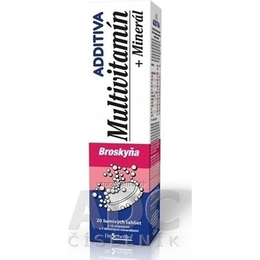 ADDITIVA MULTIVITAMIN + Mineral, Melocotón 1×20 tbl