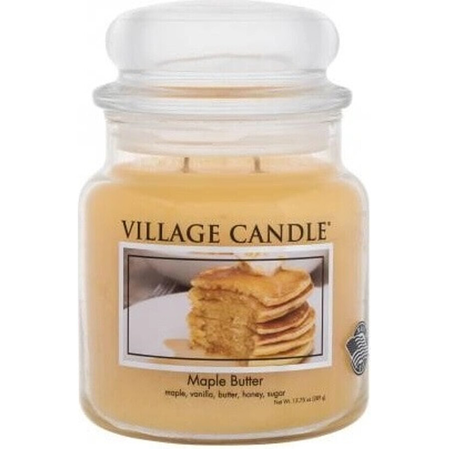 Village Candle Bougie parfumée en verre - Beurre d'érable - Sirop d'érable, medium 1×1 pc, bougie parfumée