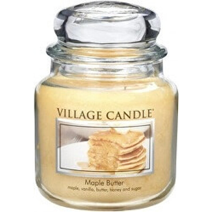 Village Candle Bougie parfumée en verre - Beurre d'érable - Sirop d'érable, medium 1×1 pc, bougie parfumée