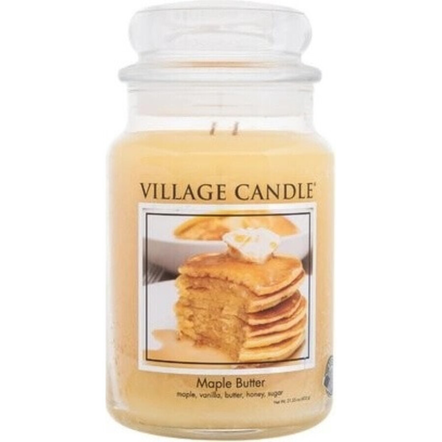 Village Candle Bougie parfumée en verre - Beurre d'érable - Sirop d'érable, medium 1×1 pc, bougie parfumée