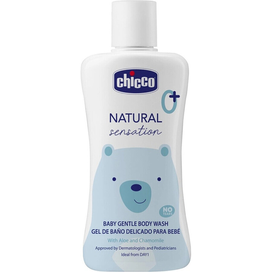 CHICCO Natural Sensation shampoo corpo con aloe e camomilla 200ml, 0m+ 1×200 ml, shampoo corpo per bambini