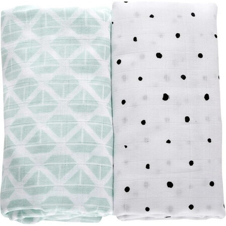 MOTHERHOOD Muslin Blanket 2pcs Menta Barcos 100x120cm 1×2pcs