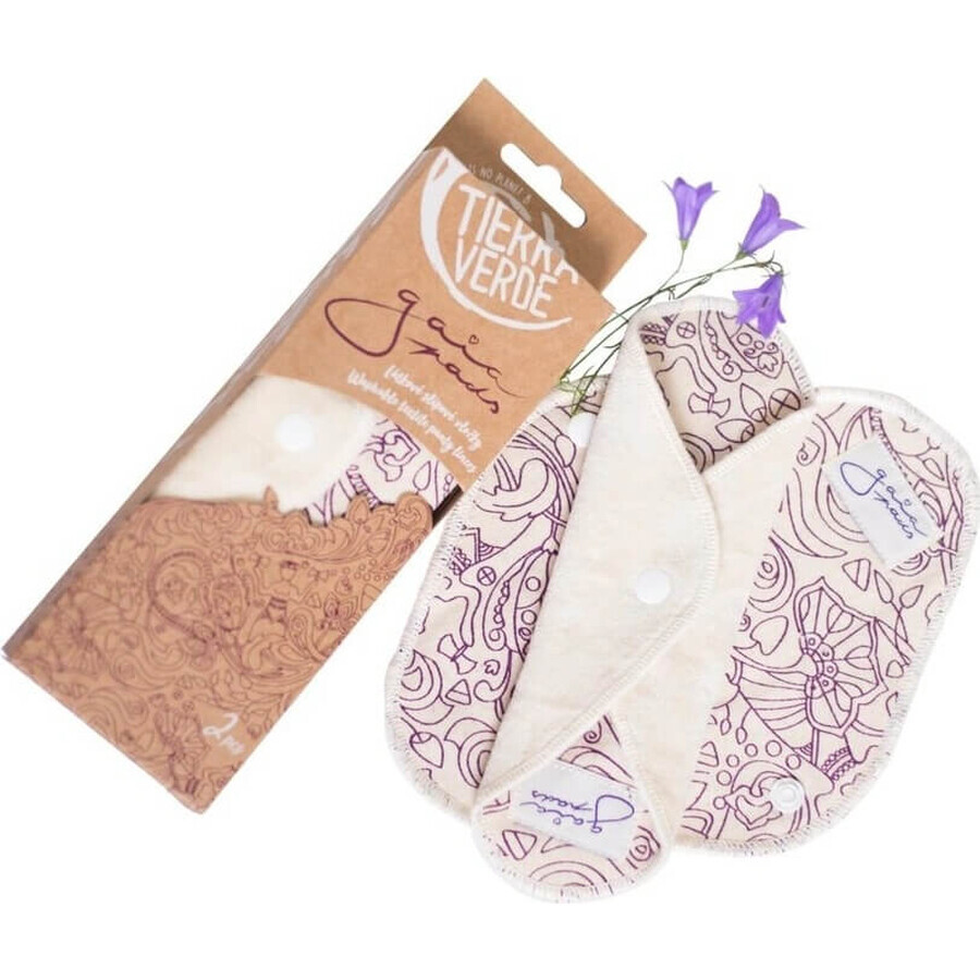 Tierra Verde Gaia Pads Slipove Inserts Purple 1×1 buc, inserție ca asigurare pentru cupa menstruală