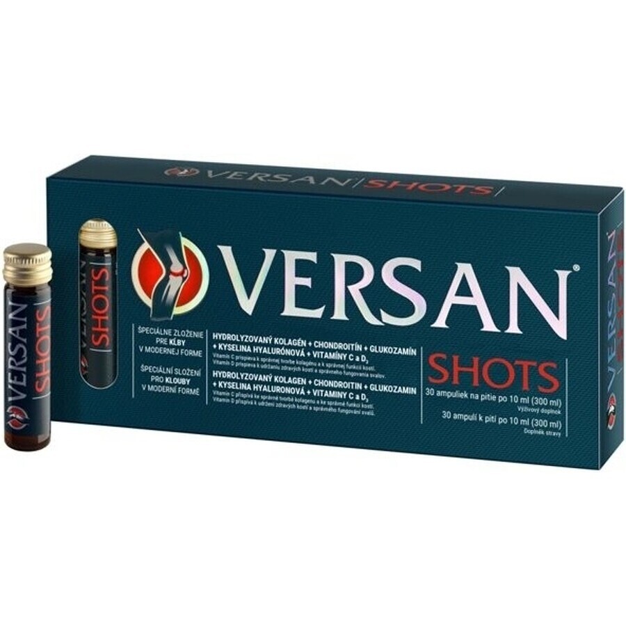 VERSAN SHOTS 30x10 ml 30×10 ml 30×10 ml, suplemento nutricional para el sistema musculoesquelético