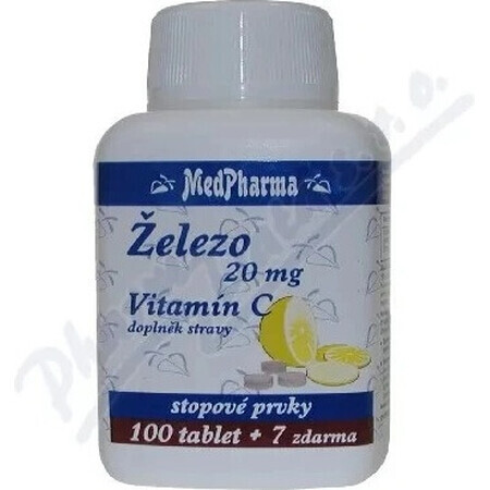 MedPharma HIERRO 20MG + Vit. C 1×107 tbl, IRON + Vitamina C