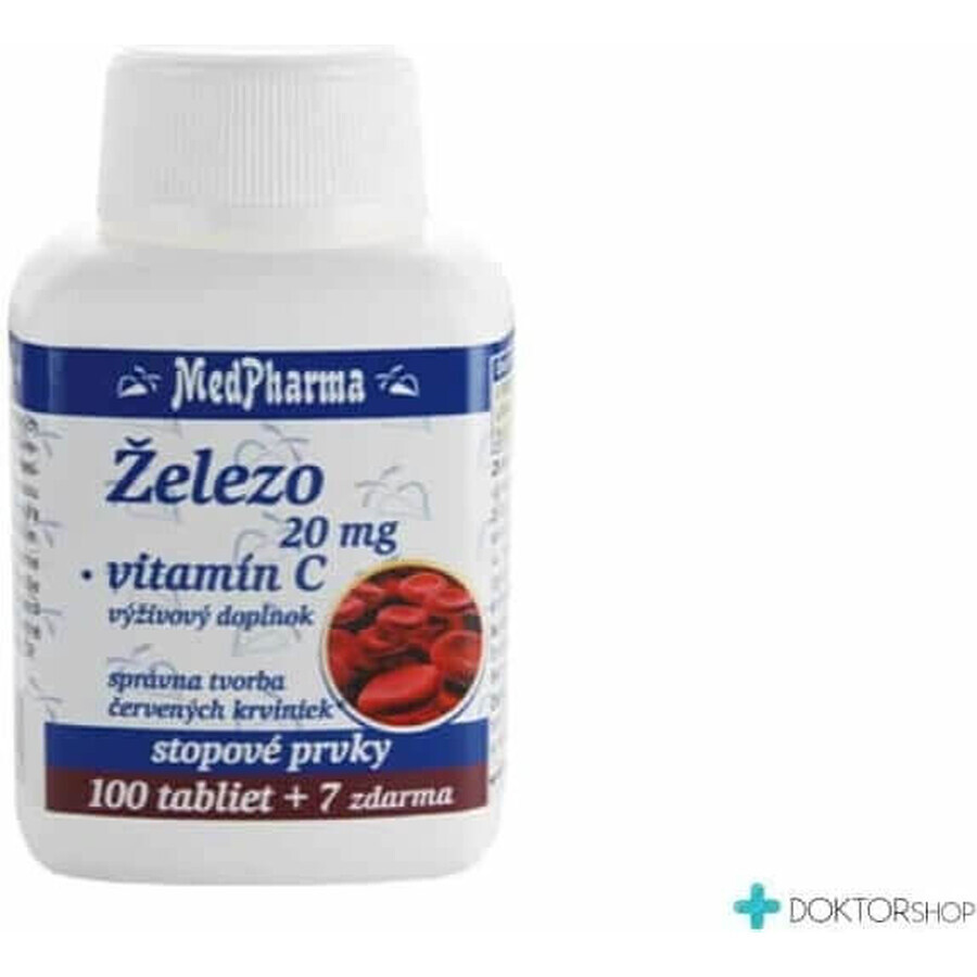 MedPharma HIERRO 20MG + Vit. C 1×107 tbl, IRON + Vitamina C