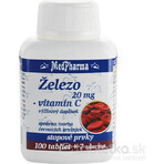 MedPharma HIERRO 20MG + Vit. C 1×107 tbl, IRON + Vitamina C