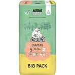 Muumi Baby 5 Maxi+ 10-16 kg, 1×132pcs paquete mensual de pañales ecológicos, Pañales ECO