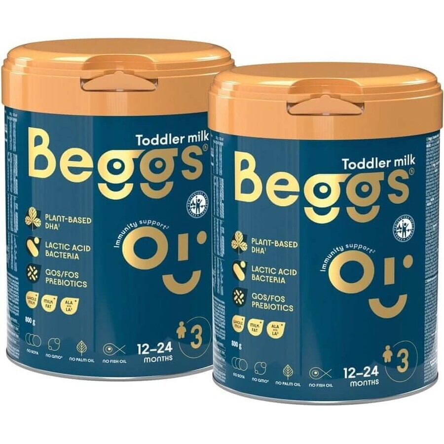 Inseguitore del latte Beggs 2, scatola Beggs+ pexeso 3×800 g, inseguitore del latte