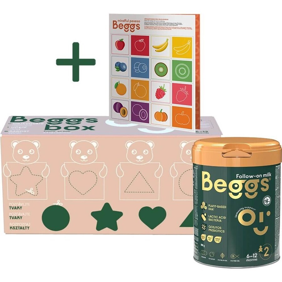 Inseguitore del latte Beggs 2, scatola Beggs+ pexeso 3×800 g, inseguitore del latte