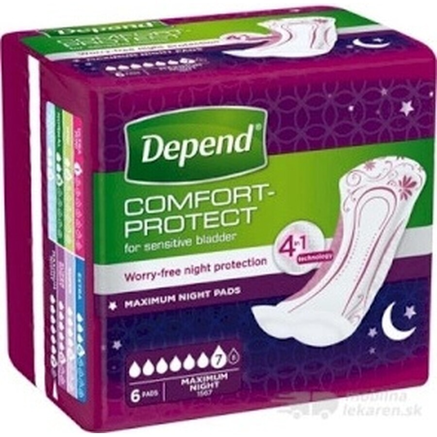 DEPEND MAXIMUM assorbenti per incontinenza da donna, 12,5x34 cm, assorbimento 953 ml, 1x6 pz.